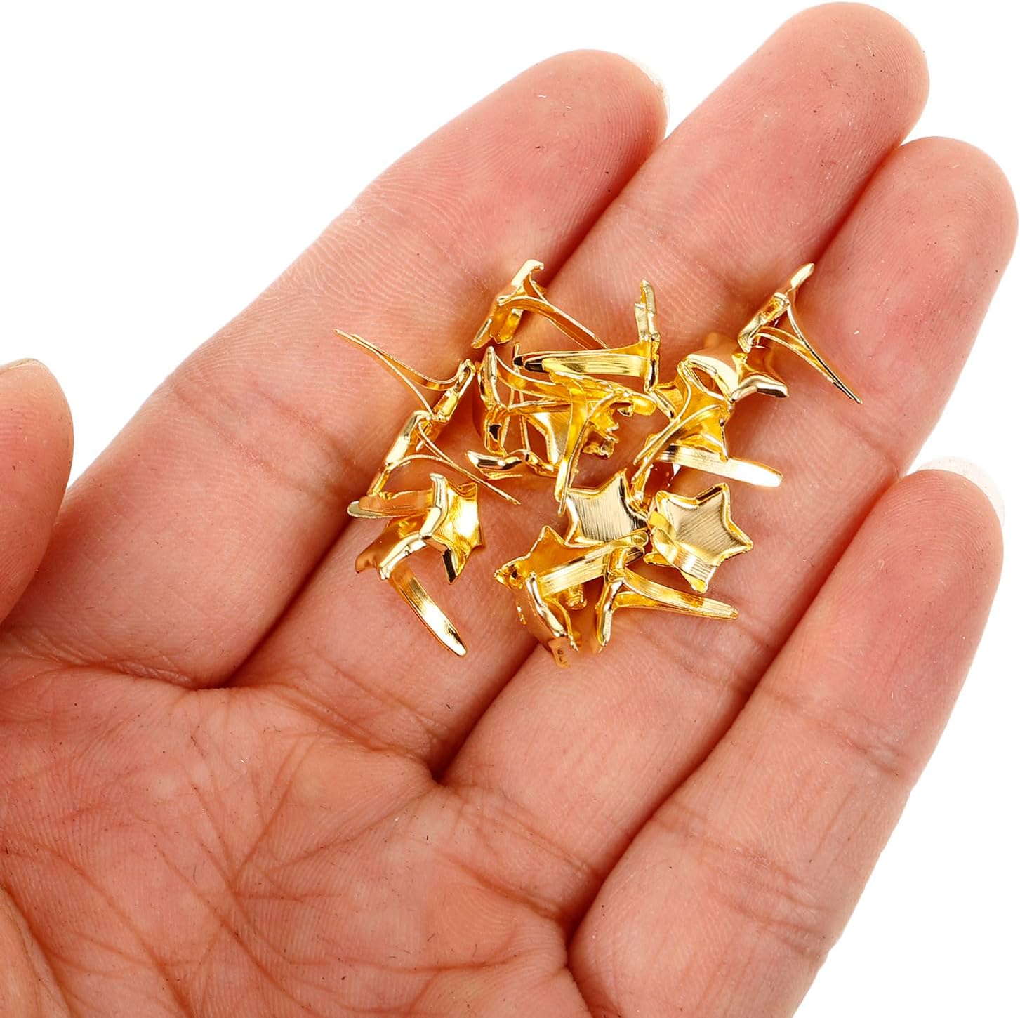 Golden Metal Brads 100pcs Decorative DIY Fasteners for Crafts
