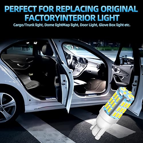 Miniatura 6 de MAPBULB Bombillas LED 921 194 168 175 T10 blancas, paquete de 20 unidades, superbrillantes de 42-SMD LED de repuesto de 12 voltios para caravana,