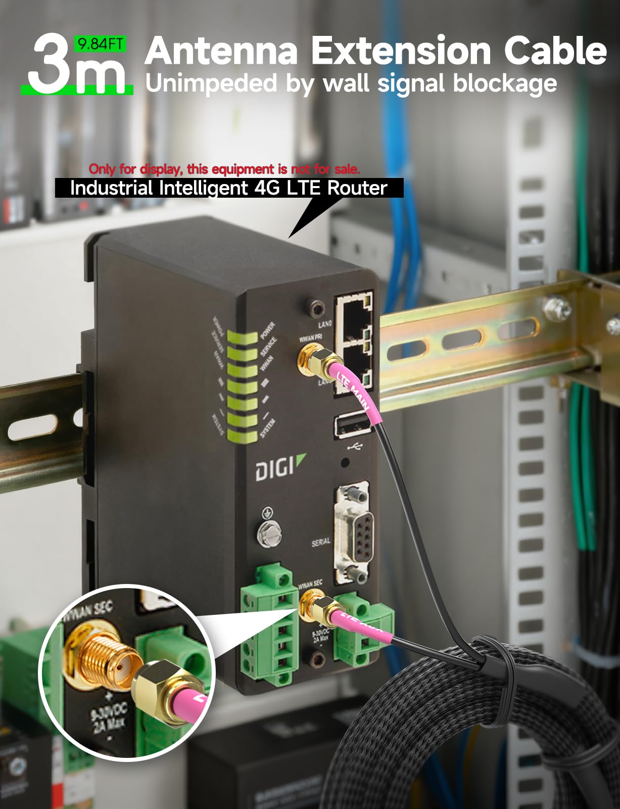 Superbat Antenne MIMO 4G LTE Ultra Plate Omnidirectionnelle avec Double Connecteur SMA Mâle Compatible avec Les Routeurs 4G LTE
