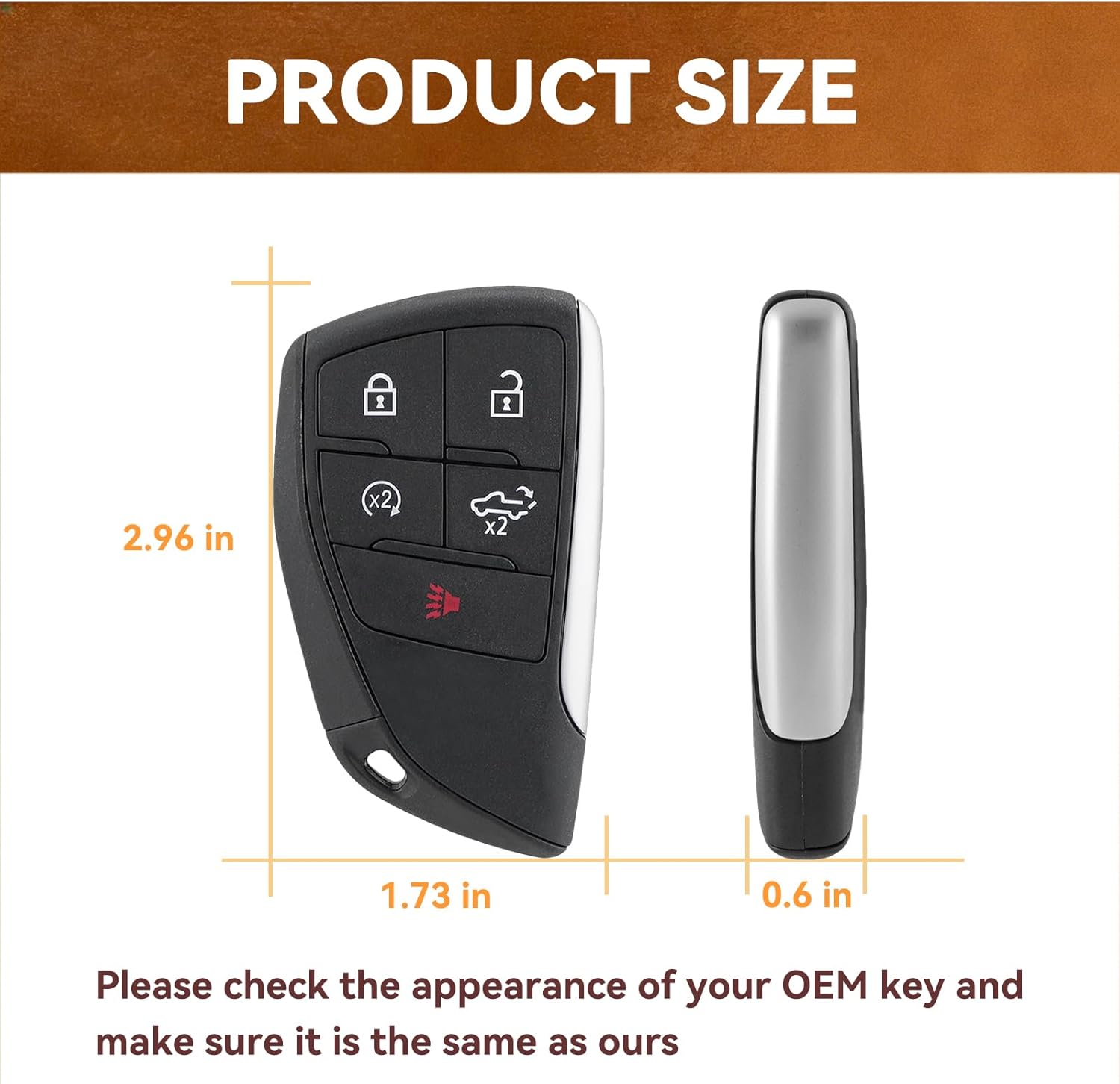 Smart Car Key Fob Replacement for GMC Sierra 1500 2500 3500 Chevy Silverado Truck 2022 2023 2024 2025 Keyless Entry Remote Control 433Mhz YG0G21TB2 13548440 13548437 2PCS