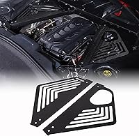 Vista 13 de Cubierta de panel de bahía de motor compatible con Chevrolet Corvette C8 2020-2023, cubiertas de motor traseras de aleación de aluminio, protectores