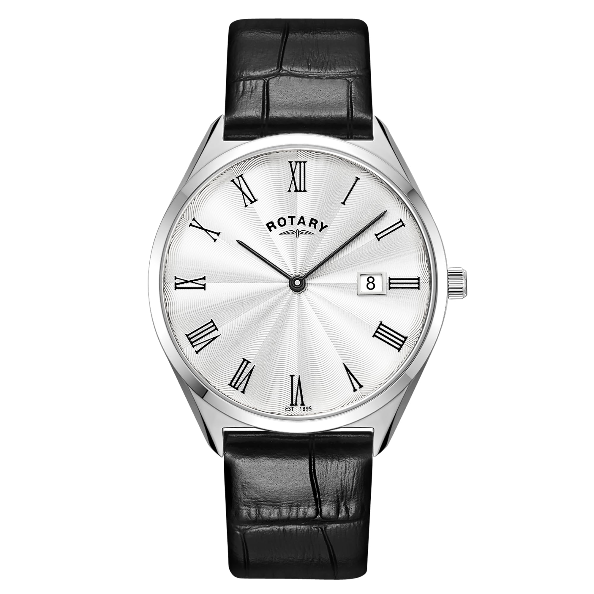 Rotary Herren Ultra Slim Quarzuhr mit Lederband