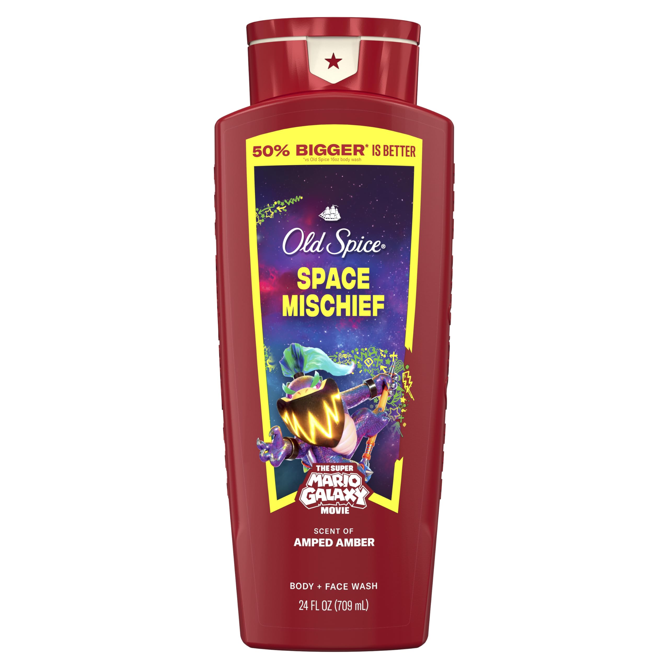 Old Spice Body Face Wash for Men x The Super Mario Galaxy Movie 3X Defense 24 7 Shower