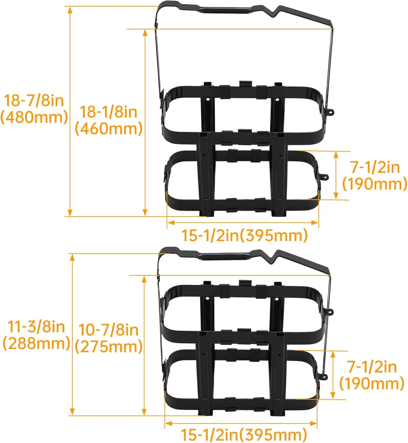 KUAFU Gas Can Holder for 5 Gallon Steel Jerry Can Fuel Tank Can Holder Petrol Diesel Storage Can Holder Black Electrophoresis - Securely Transport Your Fuel with Ease