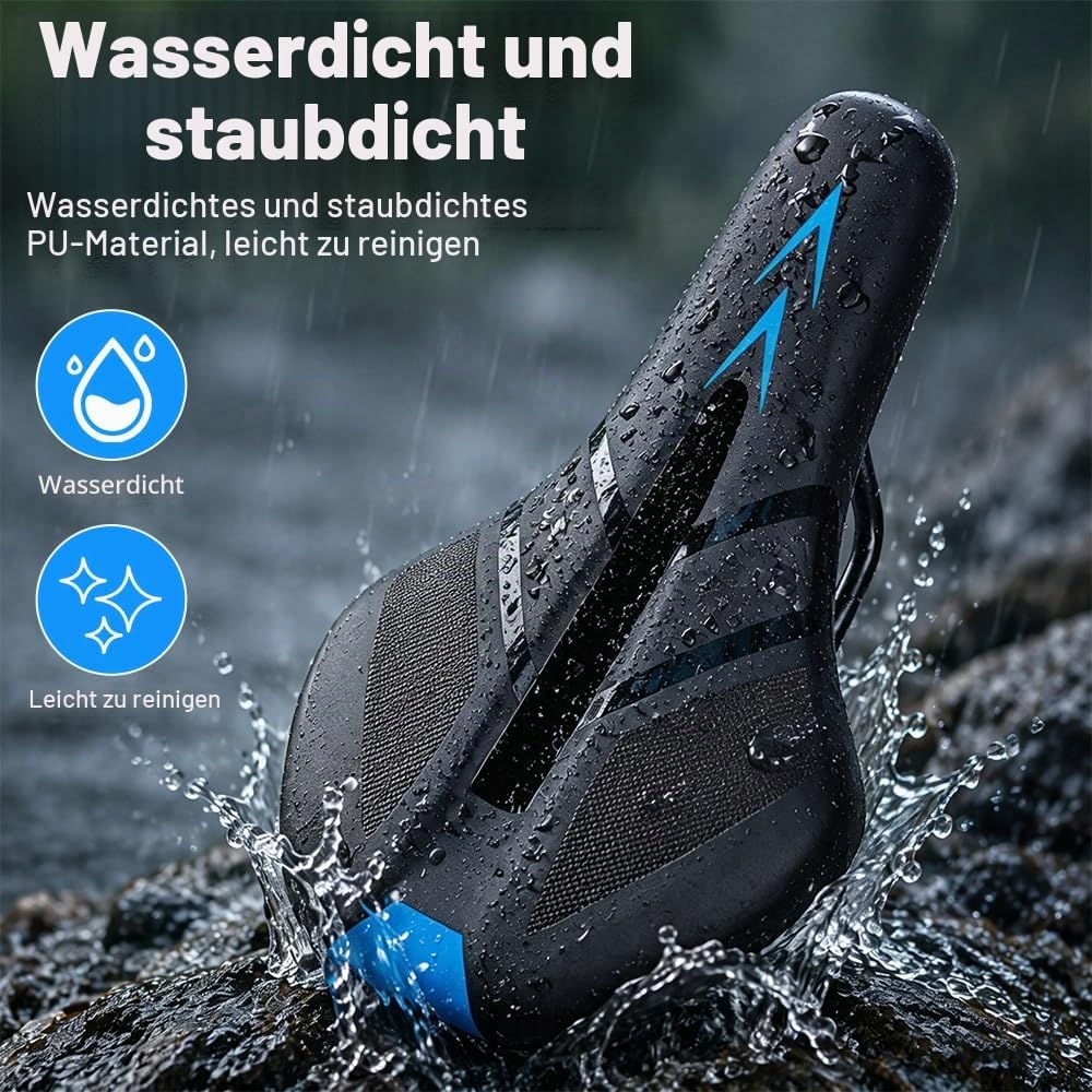 Fahrradsattel Kinder, Extra Gepolsterter Weiches Fahrradsattel Kinder, Wasserdicht Bequemer Kindersattel Fahrrad Für Mountainbike Rennrad Alle Fahrradtypen Geeignet, Blau