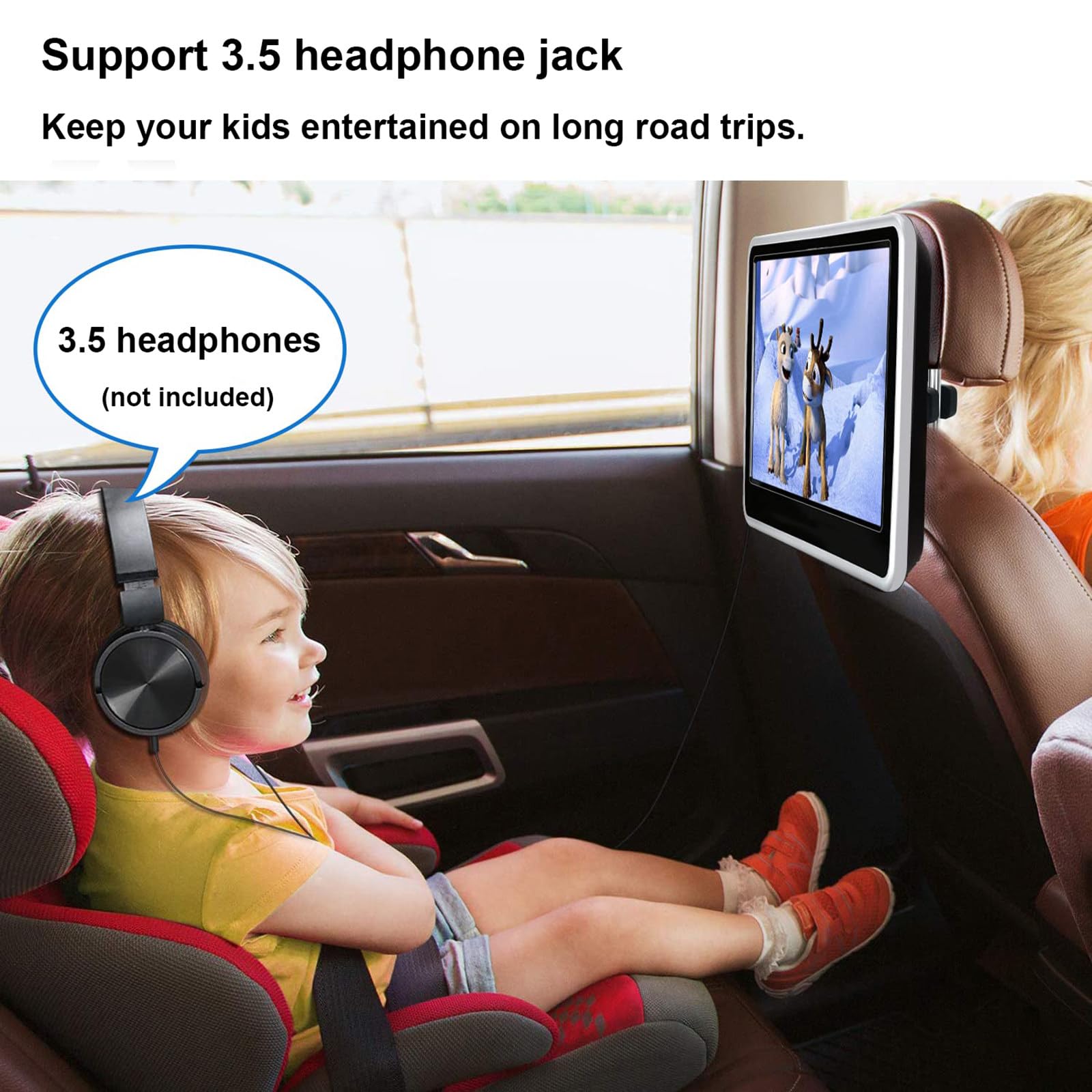 Pantalla TáCtil para Reposacabezas De AutomóVil De 11,6", Pantalla Multimedia para AutomóVil, InterconexióN De TeléFono MóVil, Compatible con Wi-Fi, Bluetooth, Tarjeta TF, FM,2PCS