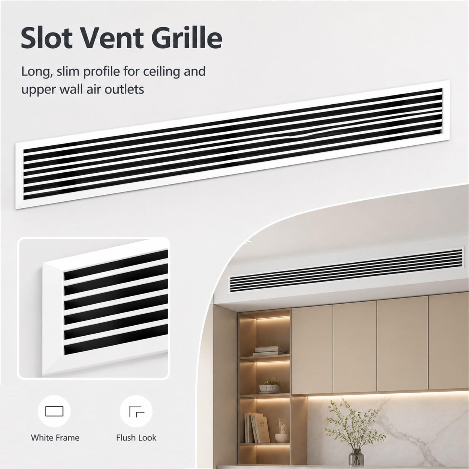 Grille de ventilation linéaire réglable