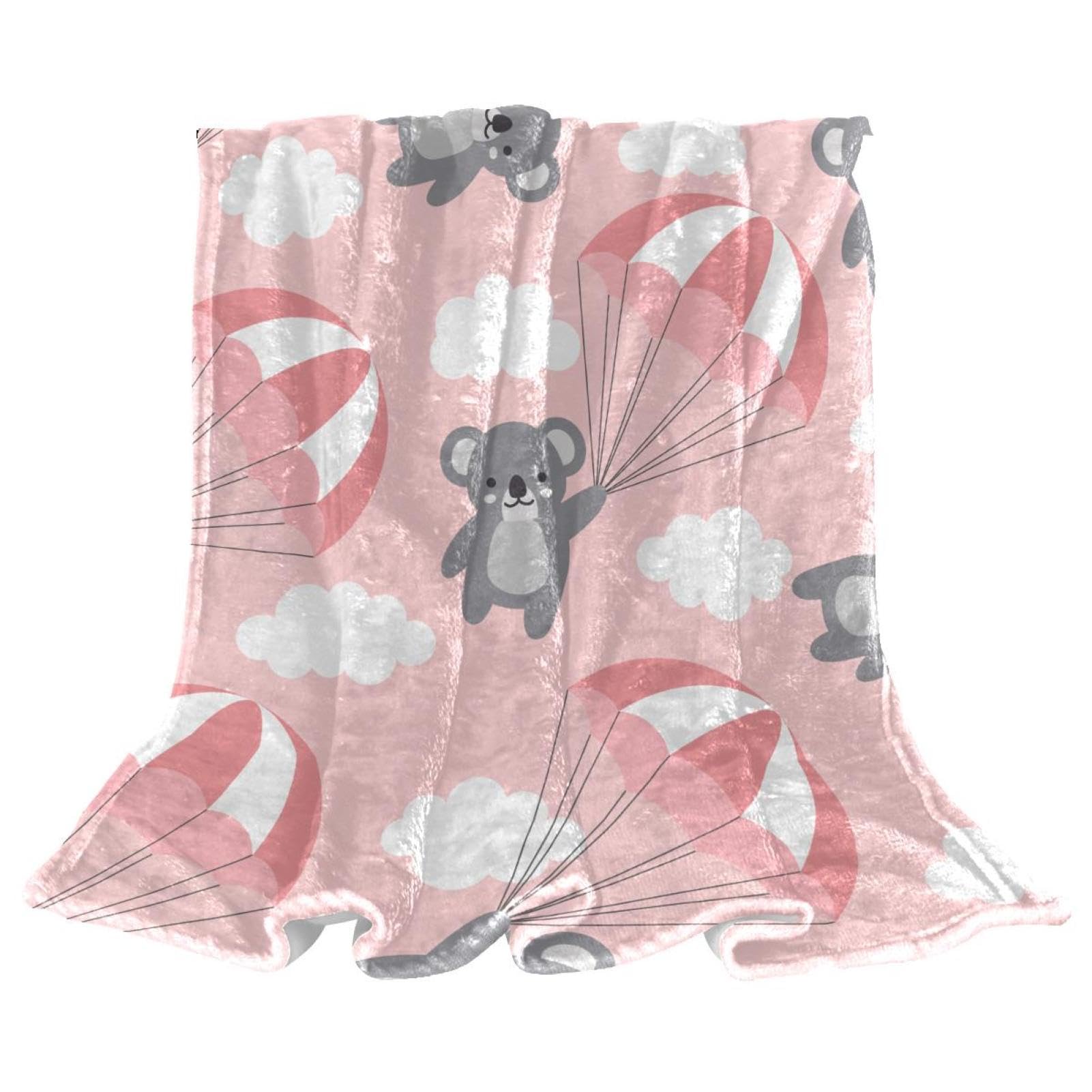 Couverture polaire raton laveur en microfibre douce et chaude 150x100 cm pour canapé