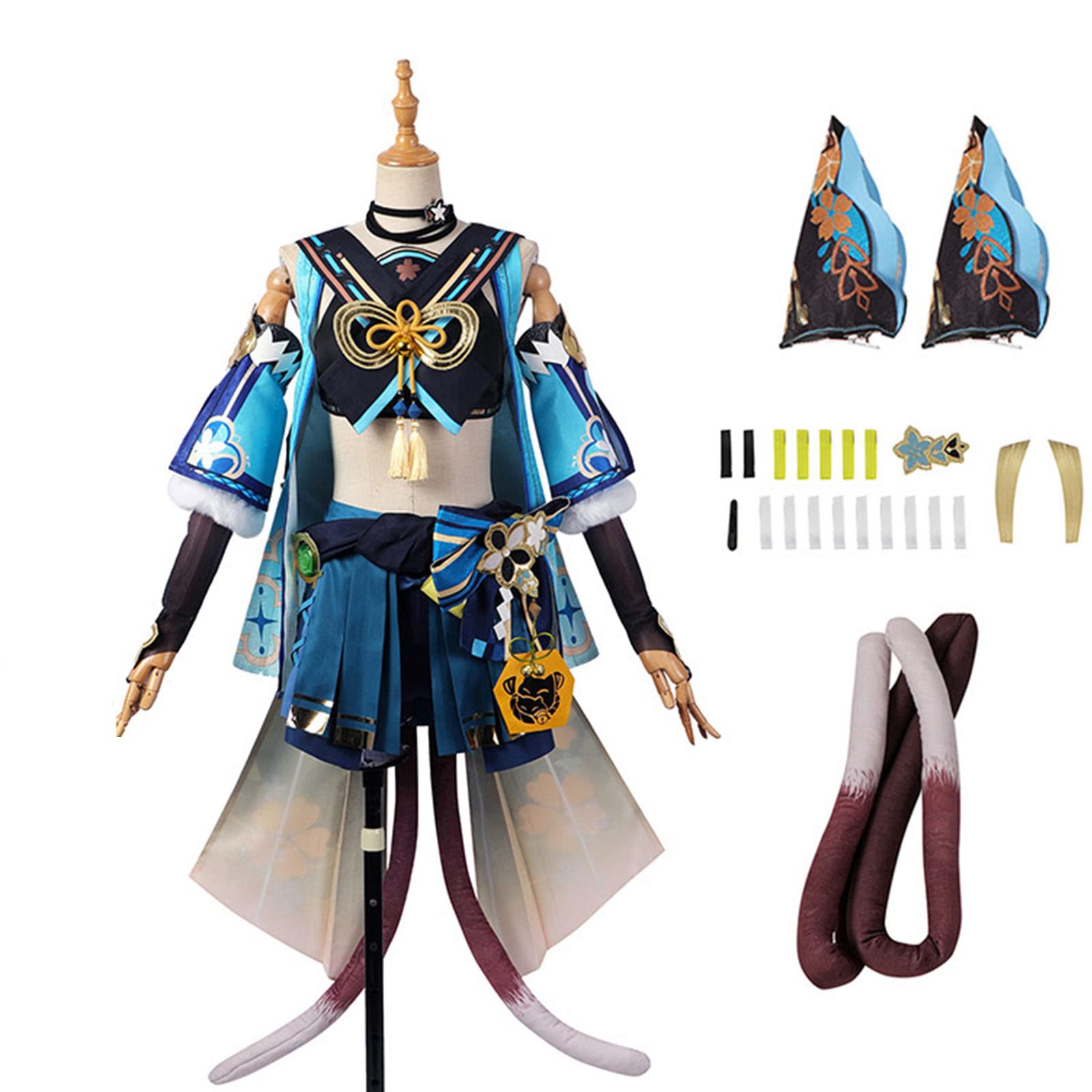 HelltakerBlue Cosplay Costume Uniform Outfit Women Dress for Halloween Party