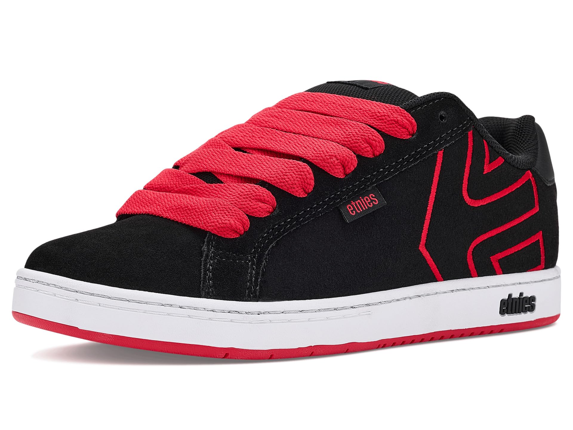 Etnies Fader Skate Shoes - Black/Red - Mens 9.5 UK - Suede