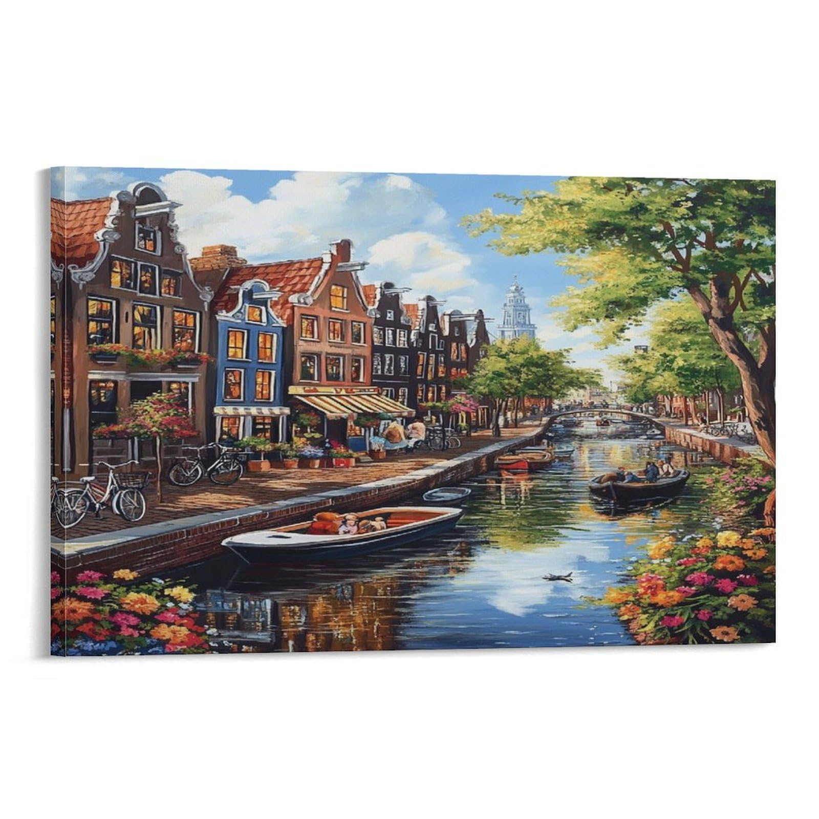 Impression sur toile canal Amsterdam affiche décoration chambre salon - 6