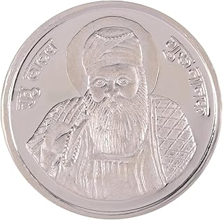 Religious Silver Coin Of Guru Nanak Dev/ Sikh Religious Pure Silver Coin For Puja And Gift Use (10 Gram)