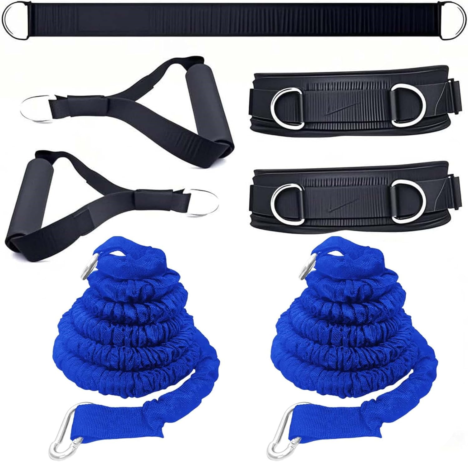 Resistance Speed Training Set, 8pcs Exercise Explosive Force Bounce Physical Equipment Double Rope Improve Agility Power Strength for Jumping Basketball Tennis Football Volleyball