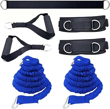 Resistance Speed Training Set, 8pcs Exercise Explosive Force Bounce Physical Equipment Double Rope Improve Agility Power Strength for Jumping Basketball Tennis Football Volleyball
