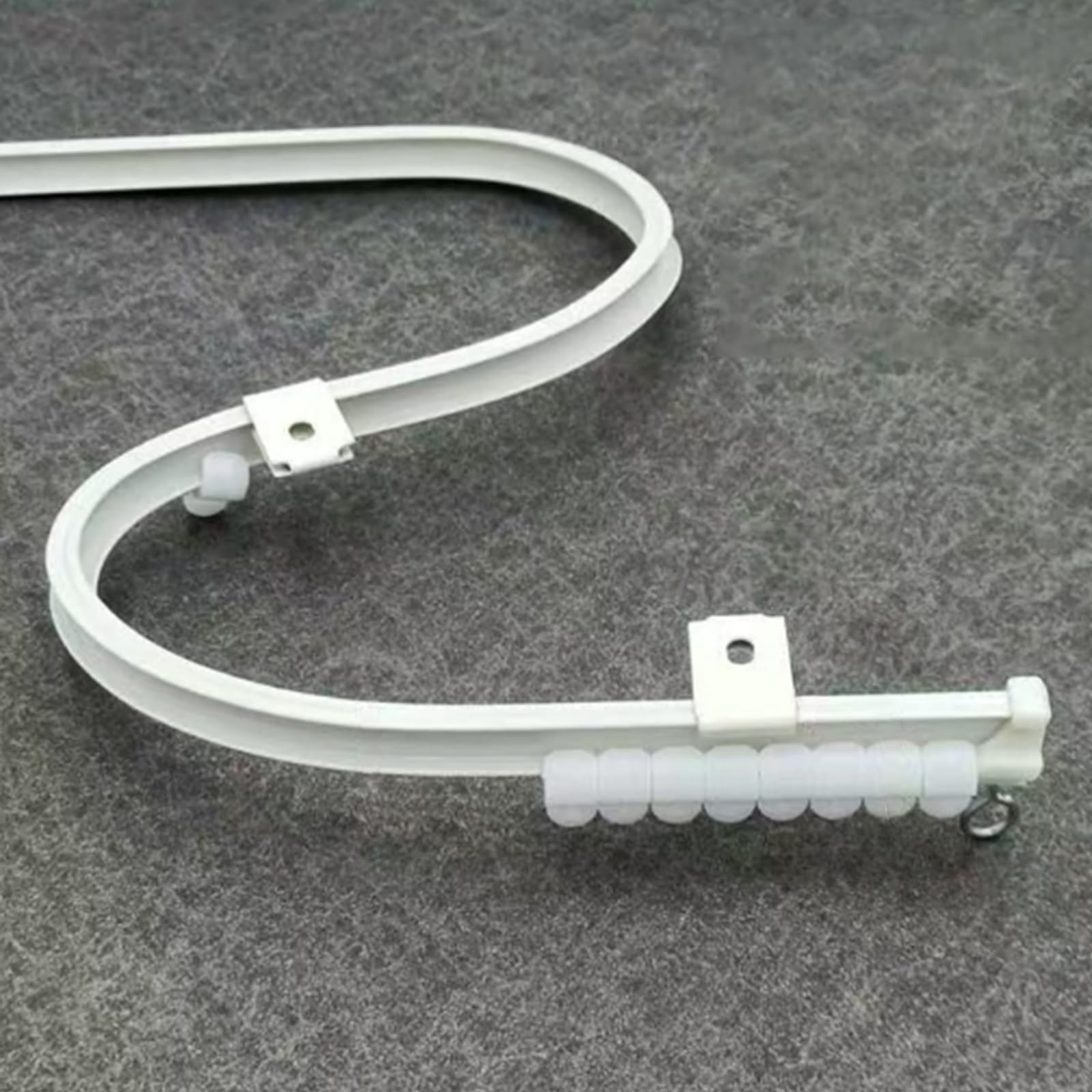 Binario Tenda Binario Per Tende Flessibile, Binario Per Tende Bianco Curvo A Parete Con Montaggio A Soffitto, Alluminio Bagno Camera Da Letto Cucina
