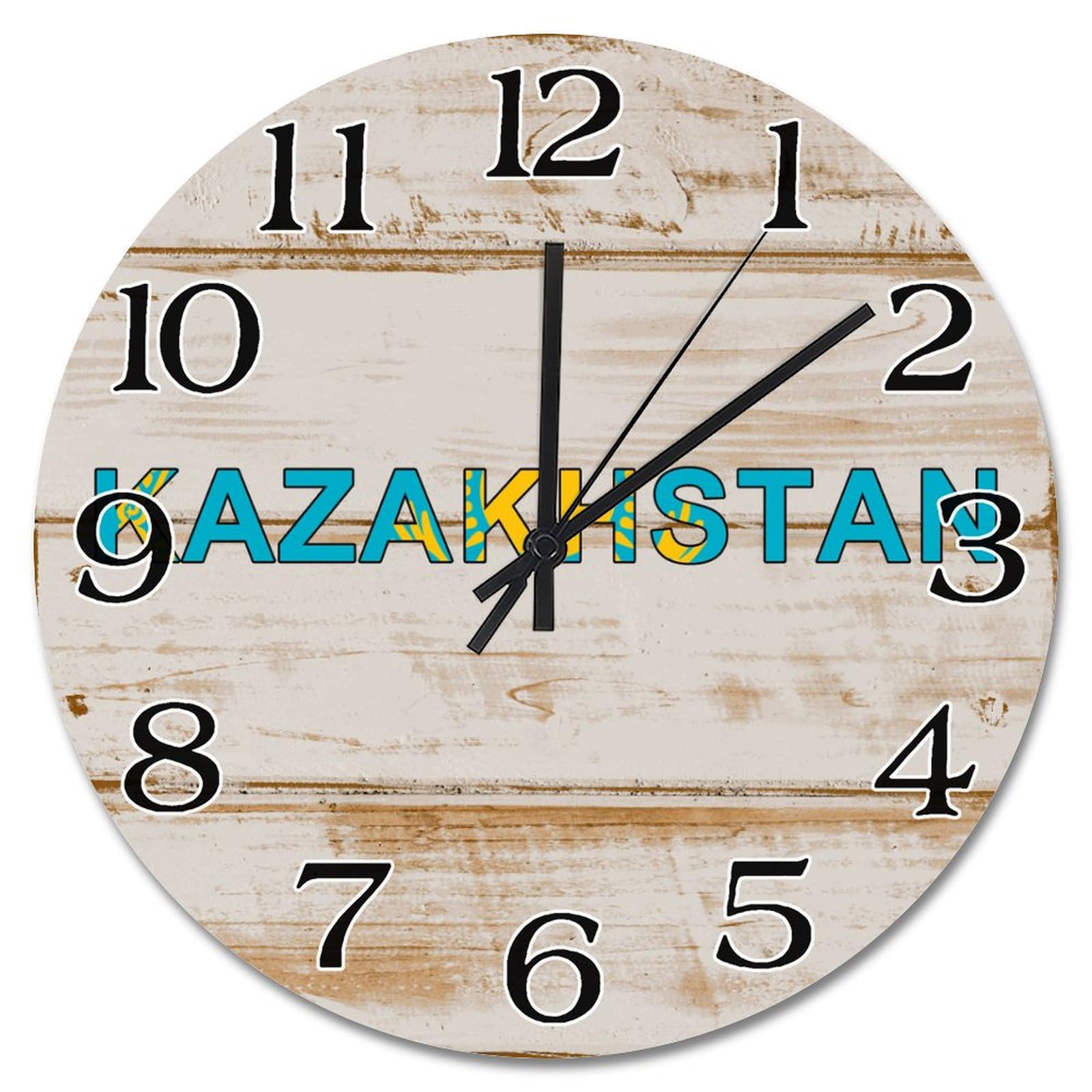 Horloge murale Kazakhstan en bois : idée cadeau originale pour salon