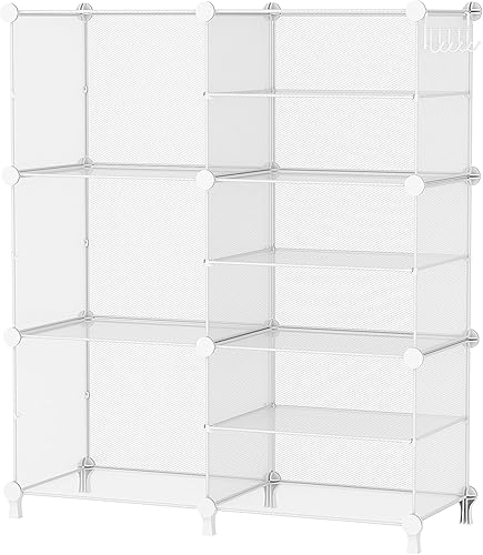 Miniatura 15 de AWTATOS Organizador de armario con 6 cubos de almacenamiento, estantes portátiles para armario, organizadores de ropa y almacenamiento apilables