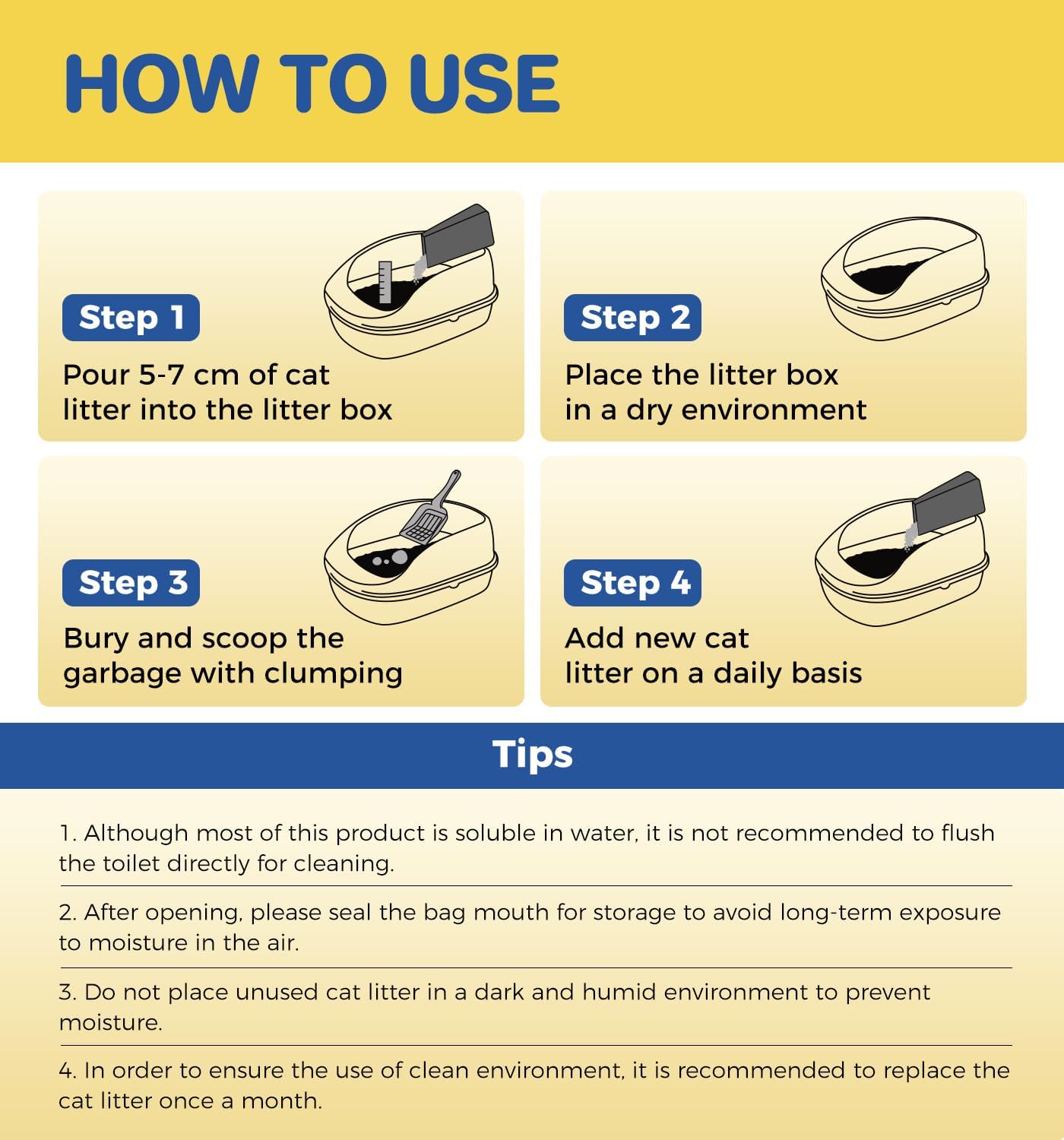Cat Litter Clumping, 18lb Cassava Mixed Litter with Deodorizer Odor Control, Sodium-Based Litter Unscented, Low Tracking(18lb x 1 Pack)