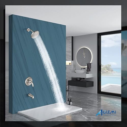 Miniatura 8 de Aolemi Juego de grifo de ducha para bañera con válvula de montaje en pared, kit de molduras de ducha de 6 pulgadas, accesorios de bañera de 6