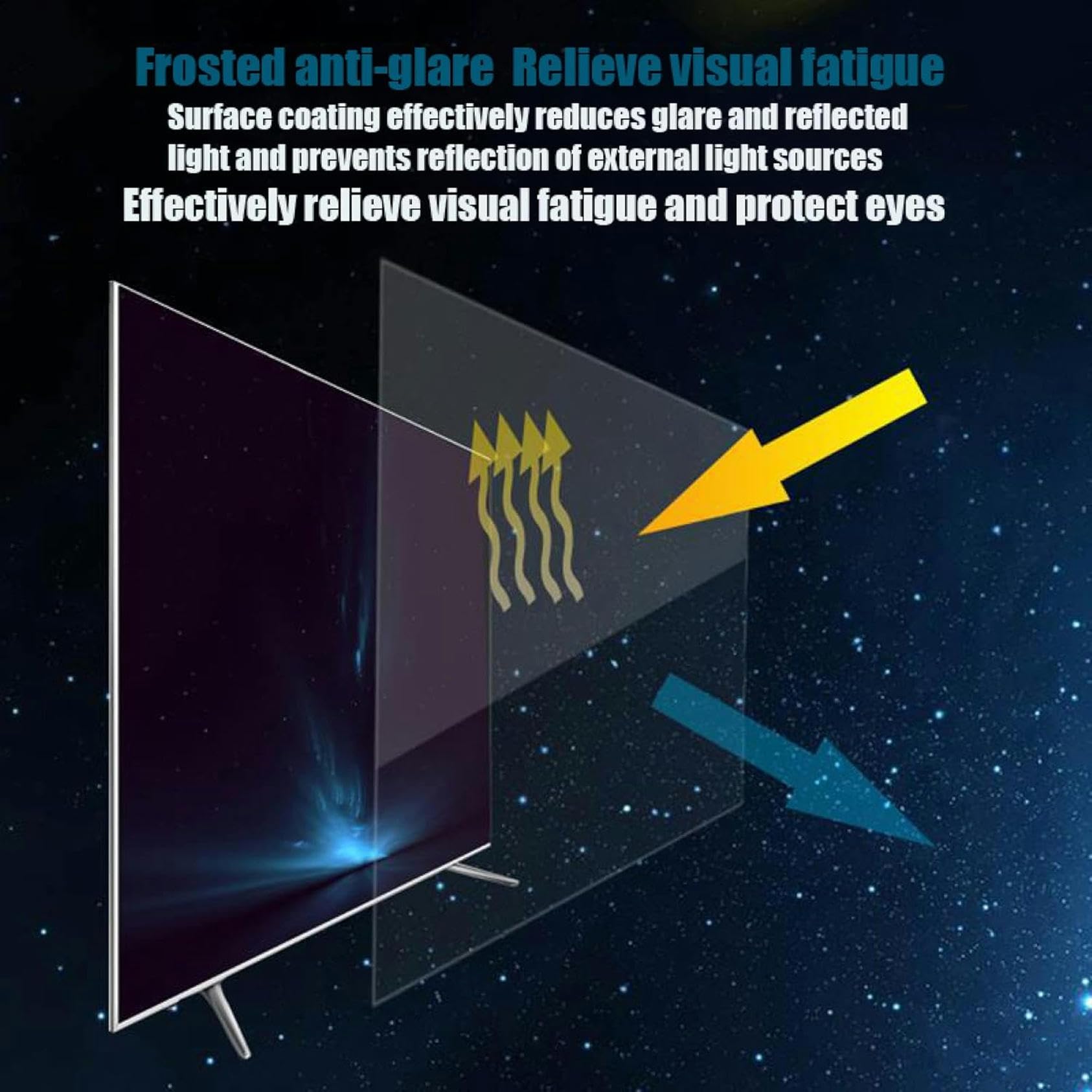 Film Protecteur D'Écran Tv À Coller, Anti-Lumière Bleue, Mat Et Anti-Reflets, Pour Écrans De 32 À 75 Pouces. Protection Anti-Rayures, Installation Facile. Disponible En Plusieurs Tailles : 65 Pouces