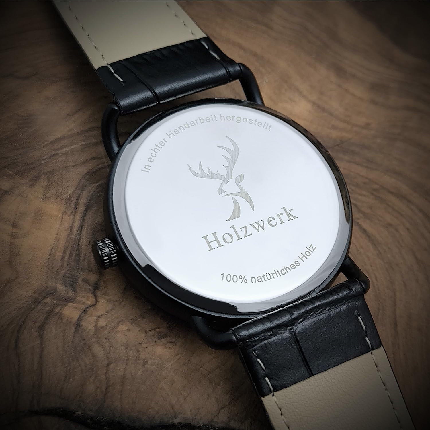 Holzwerk Germany® Męski zegarek damski unisex naturalny zegarek na rękę analogowy zegarek kwarcowy czarny zielony z tarczą, zielony, Pasek
