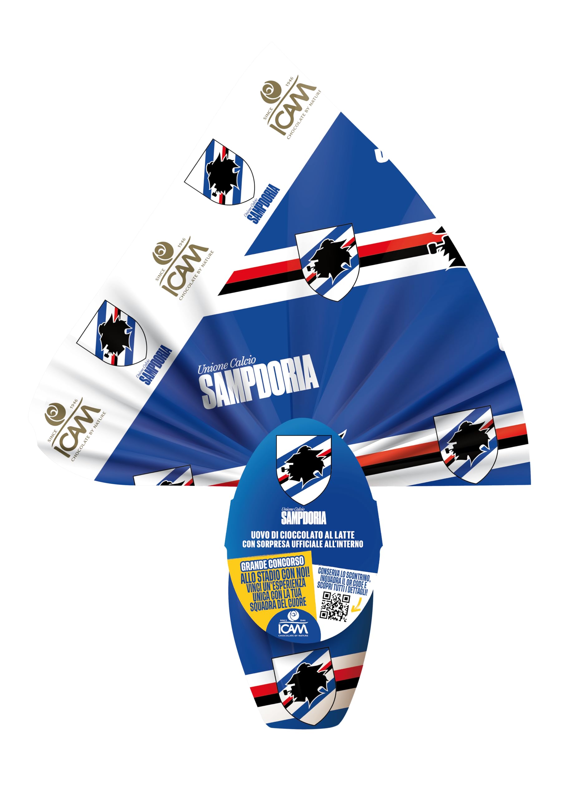 Icam Uovo Sampdoria al Cioccolato a Latte con Sorpresa Ufficiale 180g PASQUA 2026