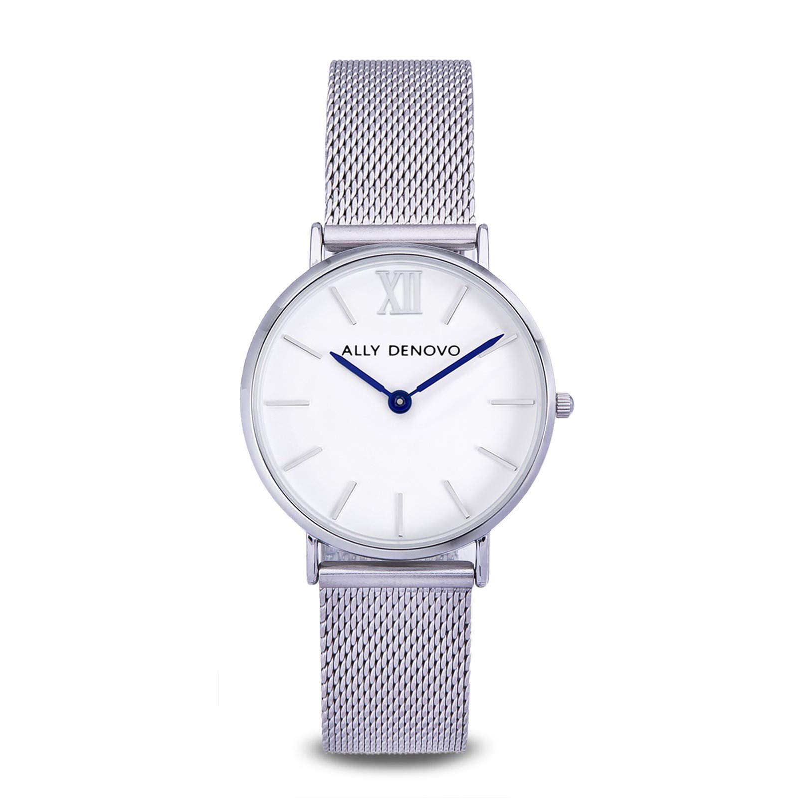 Ally DenovoNew Vintage Mesh Women's Watch with Milanese Strap Analogue Stainless Steel AF5014.1, bracelet