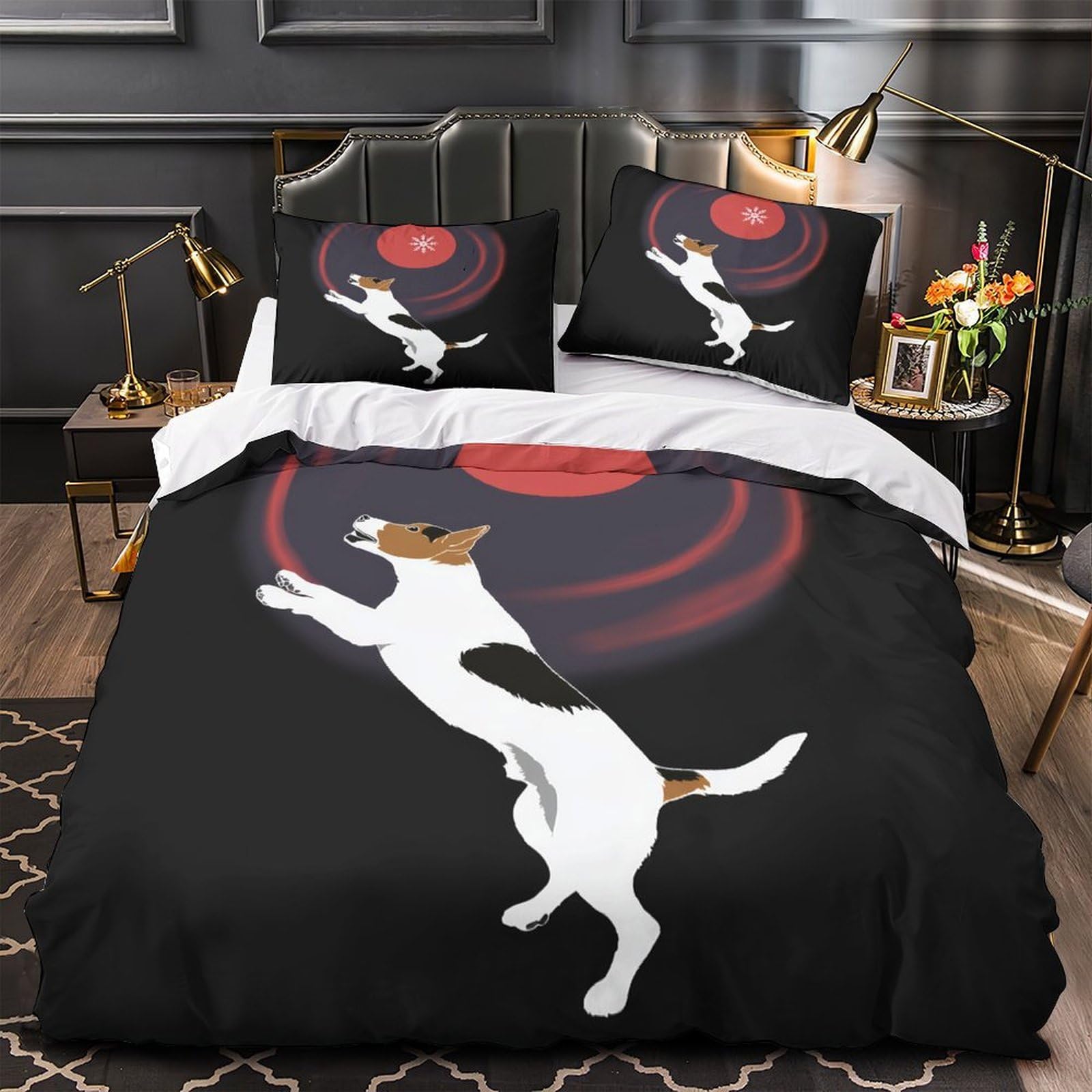 Housse de couette 3D chien pour lit de fille et douces nuits sereines