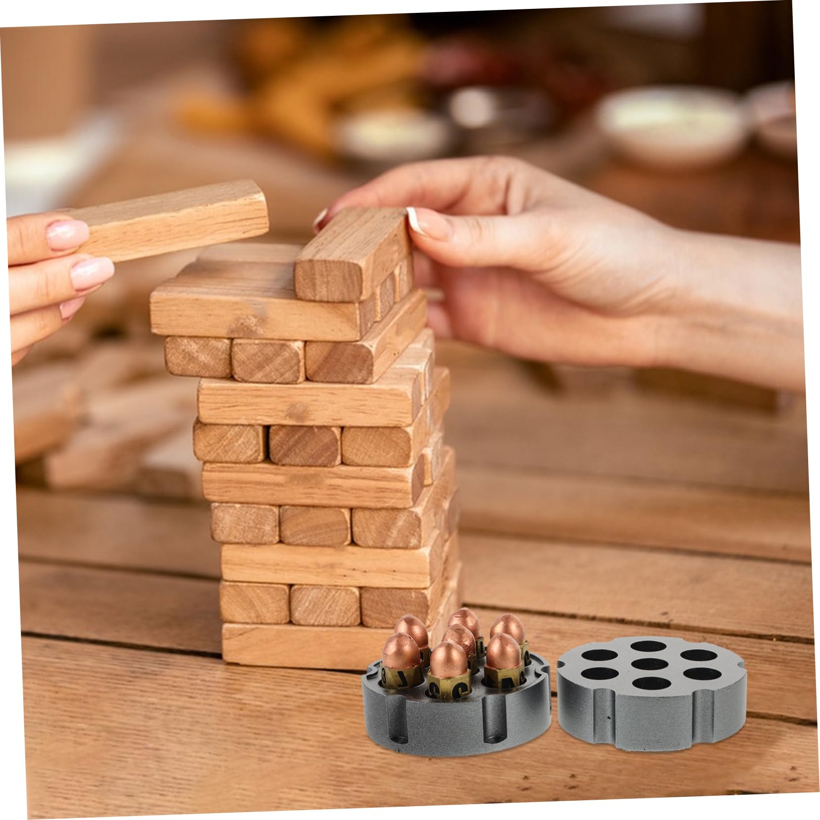 ibasenice Dés de Jeu de Société en Résine avec Base, 1 Set, Portables et Résistants à L’Usure, pour Jeux de Table et Bars