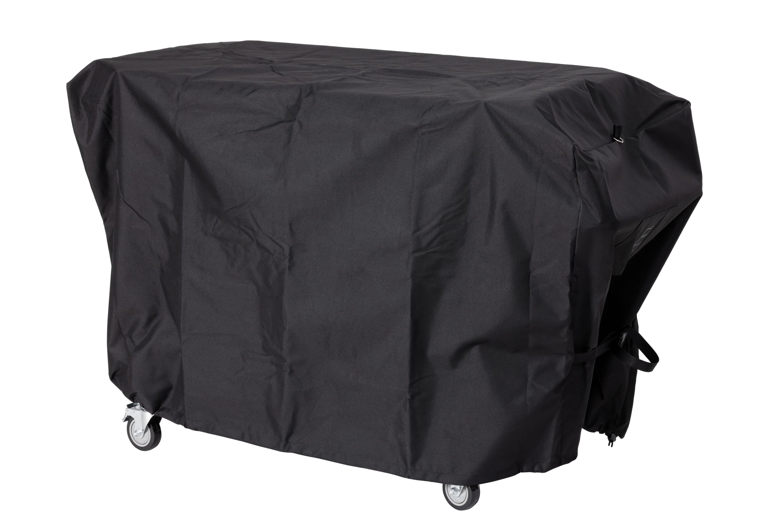 METRO Professional Barbacoa de Carbón con Ruedas, Acero/Acero inoxidable, Rejillas Ajustables, Mesa lateral, Funda Protectora, Negro