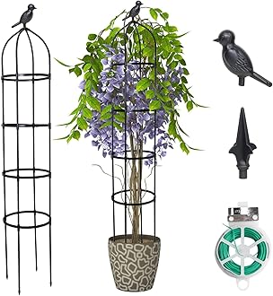 PICK FOR LIFE Garden Trellis for Climbing Plants Outdoor, Tall Rustproof Plant Support Trellis for Potted Plants Climbing Vine Rose Clematis Outdoor Indoor Garden Obelisk Trellis (H: 175cm)