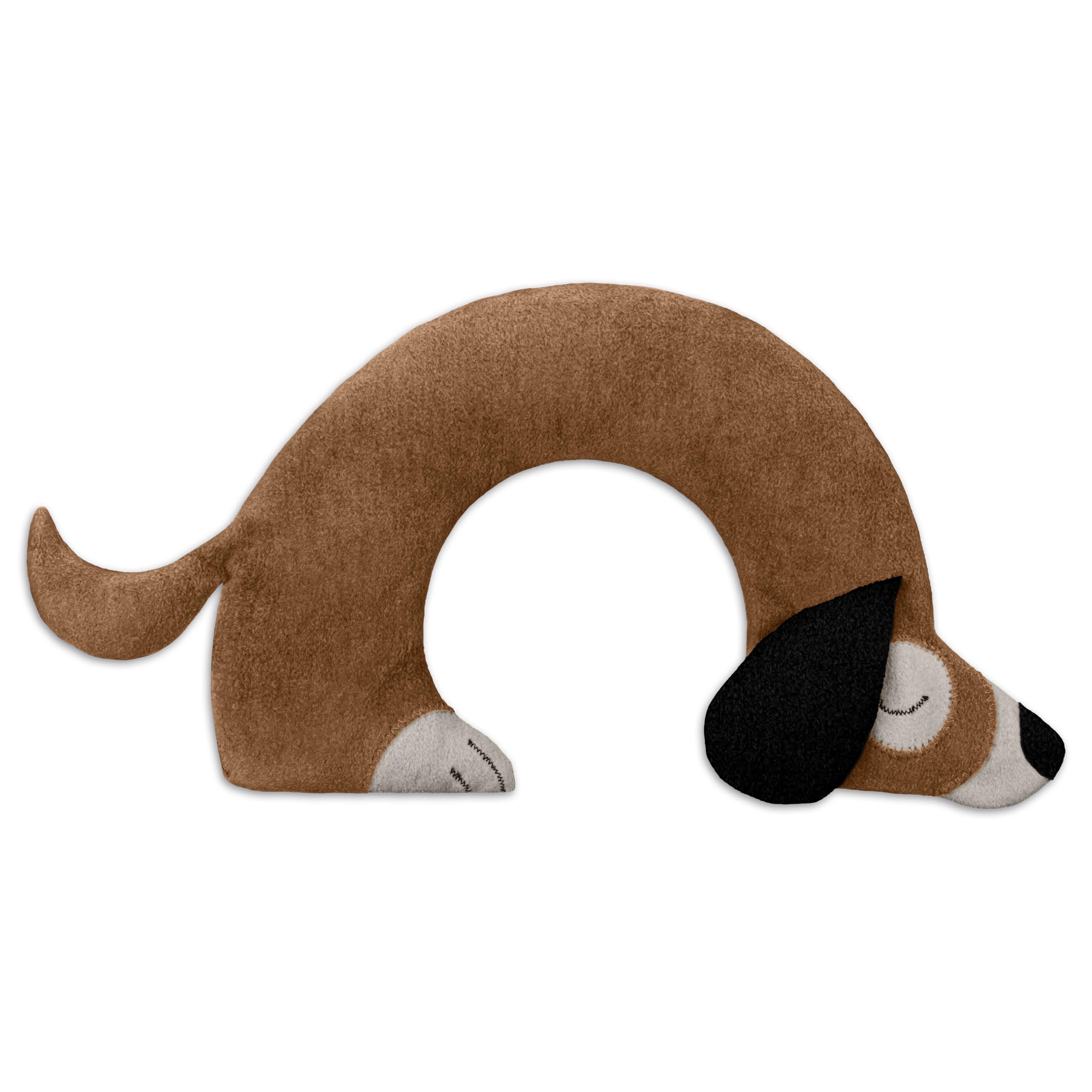 LESCHI Cuscino cervicale termico per microonde - 100% cotone e grano biologico - Cuscino riscaldante ideale per sciogliere tensioni a collo, spalle e schiena - Cane, beige