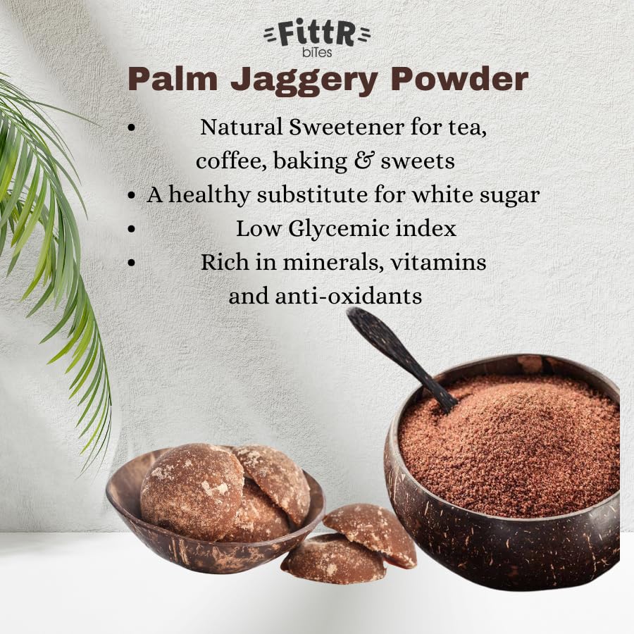 Image of FittR Bites Natural Palm Jaggery, 100% Pure Natural Sweetener, Karupatti, No added preservatives, No artificial sweetener 325 gm pack