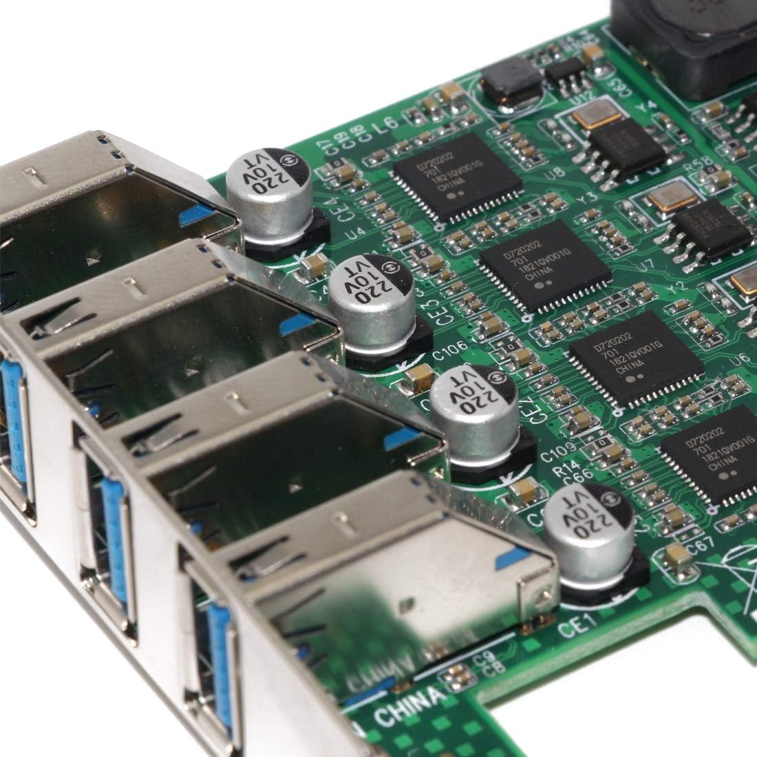 JMT USB 3.0 PCI-E Express PC Add on Card External 4 Ports 5Gbps USB3.0 & Internal 2X 19 Pin Slots 4 Channels 8X USB 3.0 Expansion Adapter