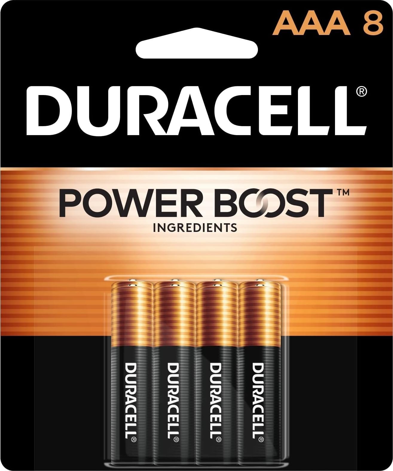 Duracell Coppertop AAA Batteries with Power Boost Ingredients, Triple A Batteries, 8 Count (Pack of 1) for Household and Office Devices, Alkaline AAA Battery | AAA alkaline batteries with 8-pack count for smoke alarms, remote controls and wireless peripherals
