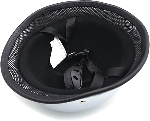 Miniatura 8 de HTTMT - (Talla L) Casco plateado DOT motocicleta alemán de media cara Biker Street Chopper Cruise PN MT506-003-L-CD