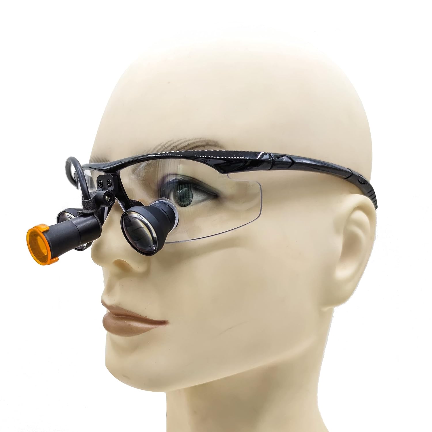 2.5X 3X 3.5X Songzi Optics Black Goggles TTL Dental Surgical Loupes with Led Light Customized Wide Field of View (Magnification:3.5X, Near PD 60mm)
