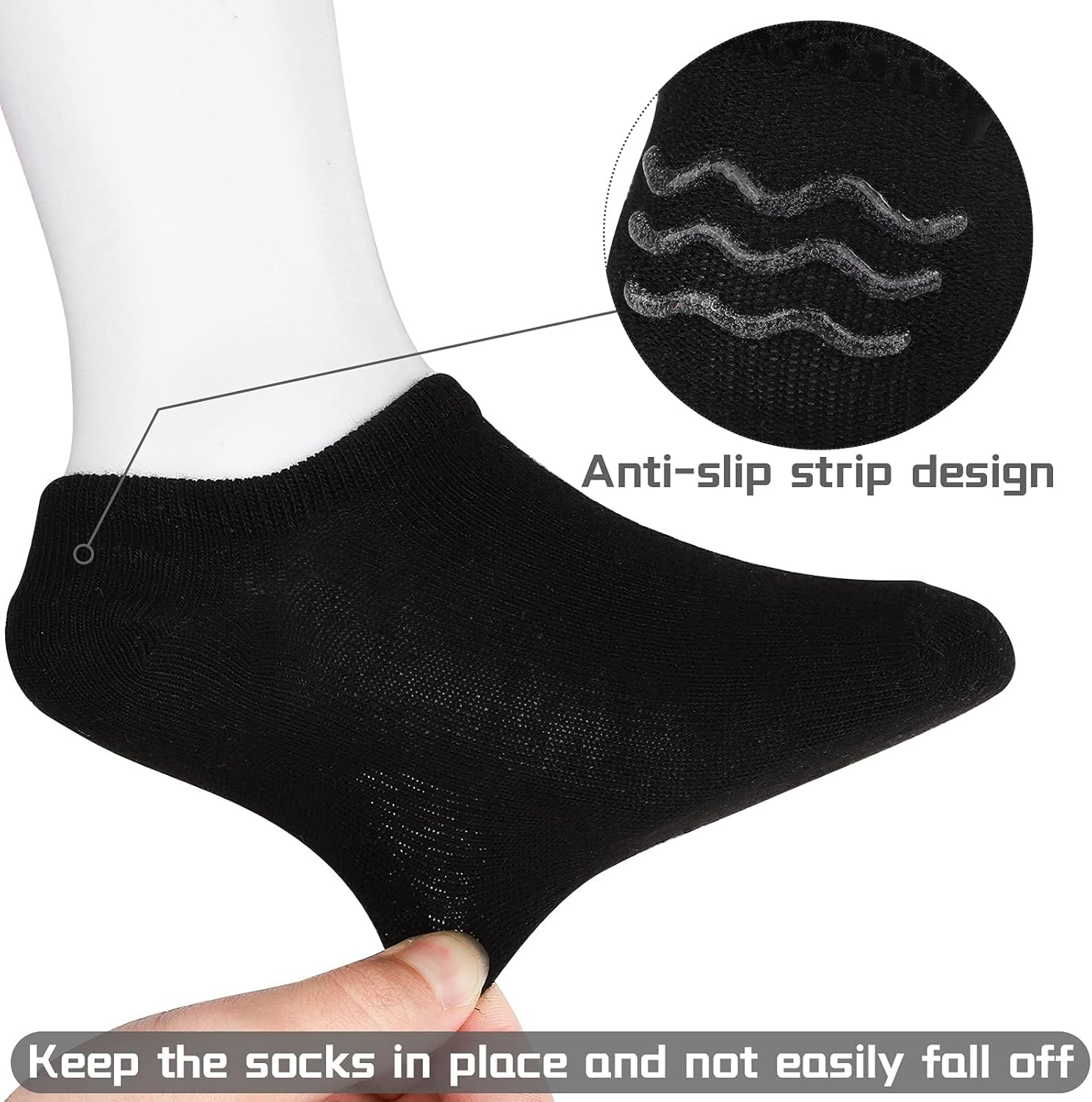 Cooraby 15 Pairs No Show Socks Kids Socks Anti-slip Low Cut Socks for Girls Boys Ankle Athletic Socks - Image 3