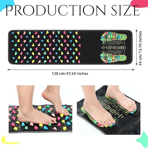Miniatura 8 de TrelaCo Alfombrilla de masaje de pies, reflexología, caminata, piedra, carretera, masaje de pies, para acupresión, relaja para estudiantes mayores y