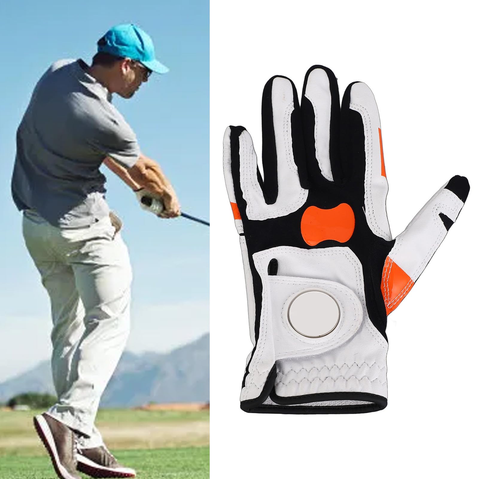 Guanto da Golf per Mano Sinistra Guanto da Allenamento per Swing in Silicone Antiscivolo per la Pratica Quotidiana del Golf Migliora Il Controllo dei Chip Fibra di poliure