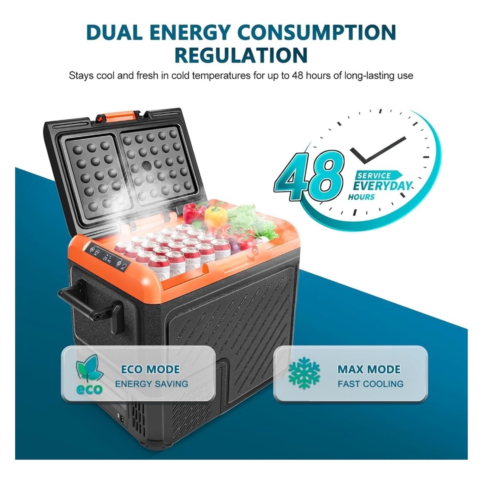 Refrigerador de 12 voltios, refrigerador for automóvil de una Sola Zona, súper Grande, de 61 Cuartos (58 L), Enfriador eléctrico con CC de 12/24 V, refrigerador portátil for automóvil