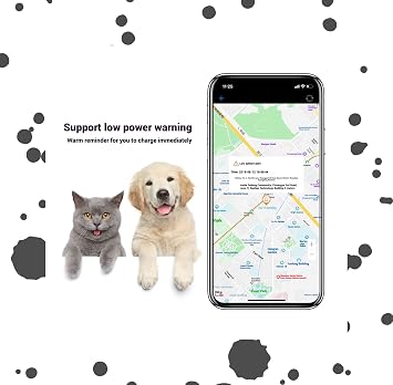 Smart Pet Tracker for Collar - Dog Tracker Pet Location Tracker with Holder, Compatible with Android & iOS, Waterproof & Up to10 Days Battery,Anti-Lost Tracking Device for Pets (Dog White)