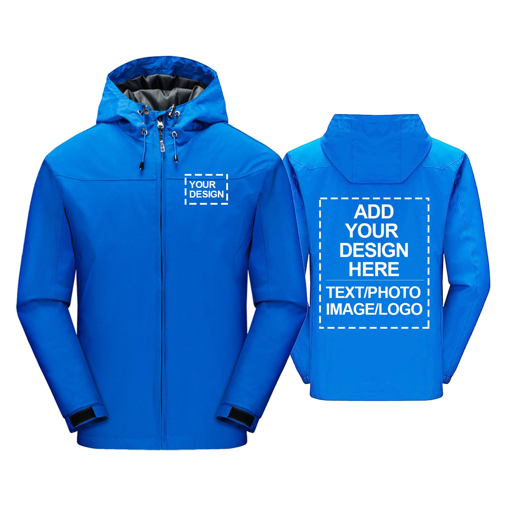 Giacca impermeabile personalizzata da uomo e da donna giacca a vento da squadra logo personalizzato testo immagini impermeabile cerniera completa abbigliamento da lavoro oversize