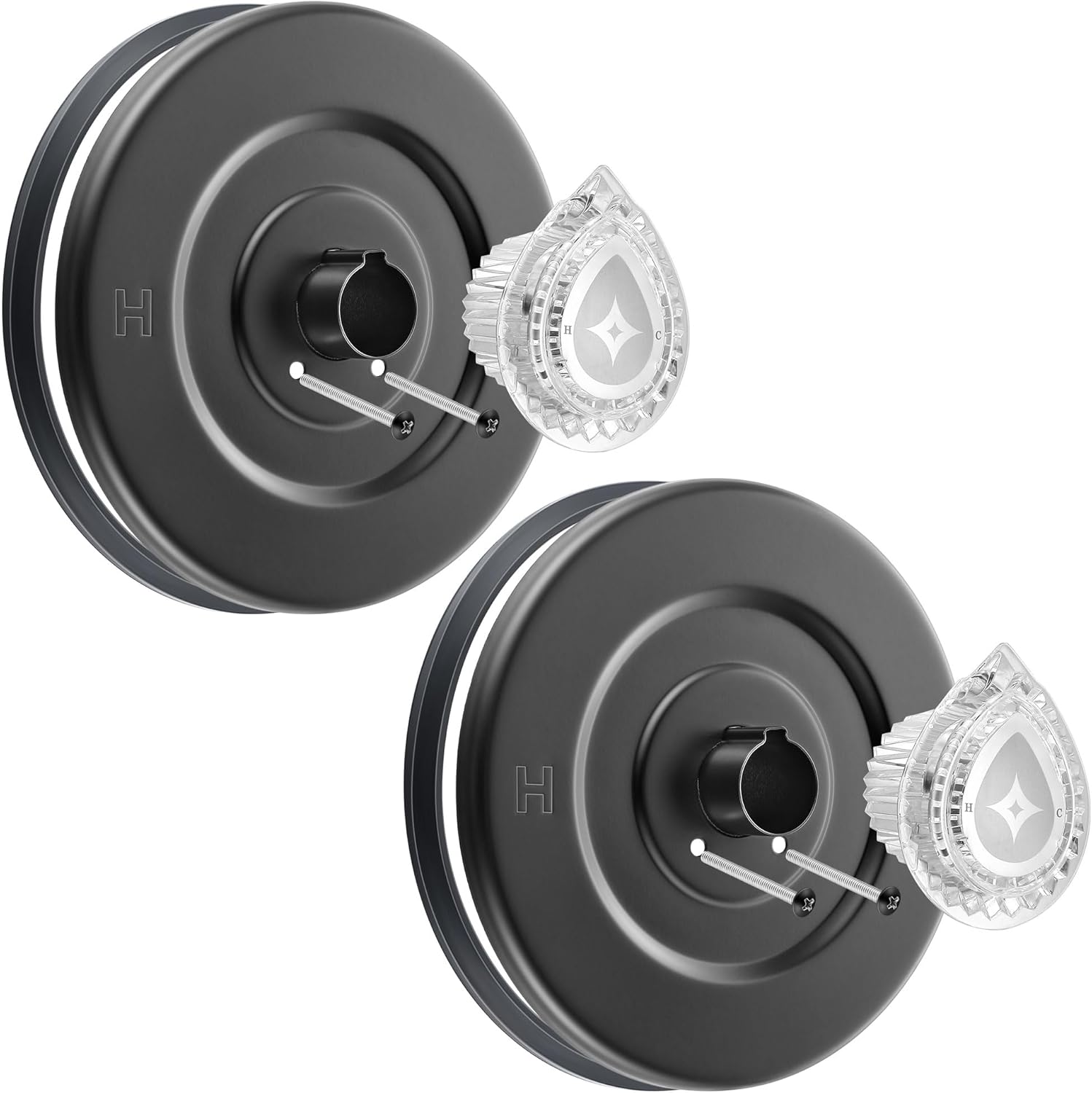 Enhon 2 Pack Tub and Shower Trim Kit, Shower Trim Compatible with Moen Chateau T470 Single Handle Tub/Shower Standard Valve, Escutcheon Screws Tube and Handle(Matte Black)