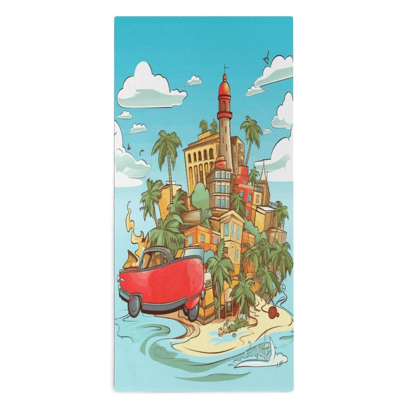 YUXBVKRS Island of Cuba Hand Towels for Bathroom 14x29 Inch