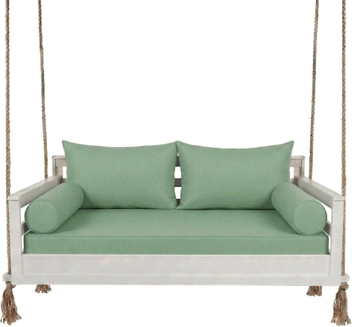 Outdoor Daybed Cushion Cover Twin Size Patio Swing Bed Mattress Bolster Pillow Fitted Sheet Covers with Zipper -Only Cover (Pea Green)
