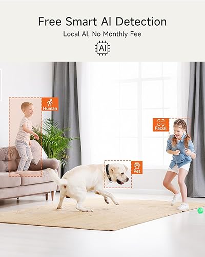 Miniatura 5 de Paquete de 2 cámaras de seguridad inteligentes 3K para interiores con tarjeta SD de 64 GB, sin tarifa mensual, vista de 360, visión nocturna a