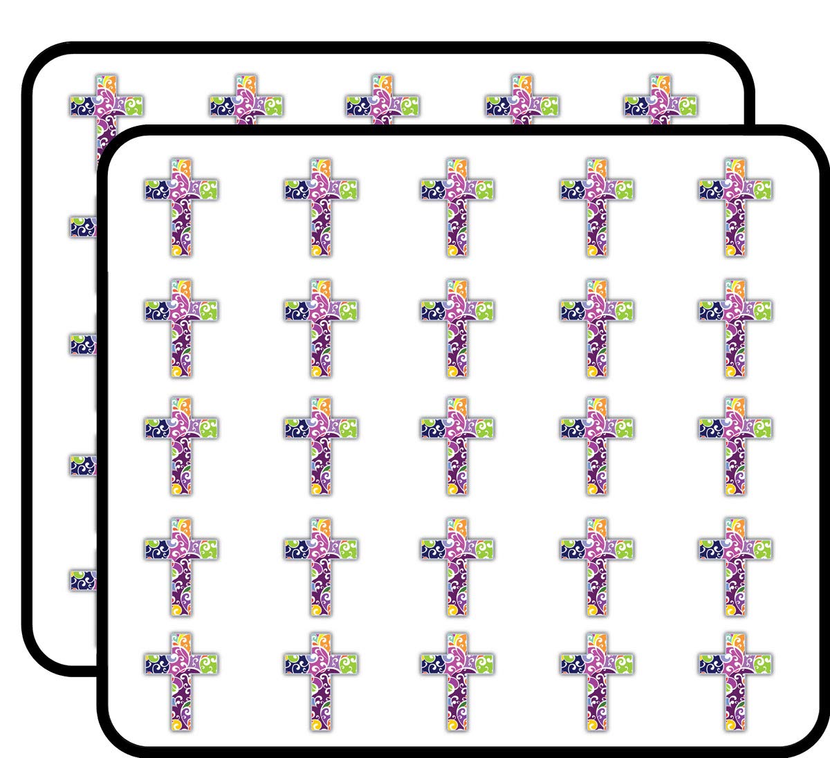 Colorful Cross Religion Decorative Scrapbooking Sticker Waterproof Vinyl Stickers for Water Bottle, Laptop & Phone Case – 50 Pack