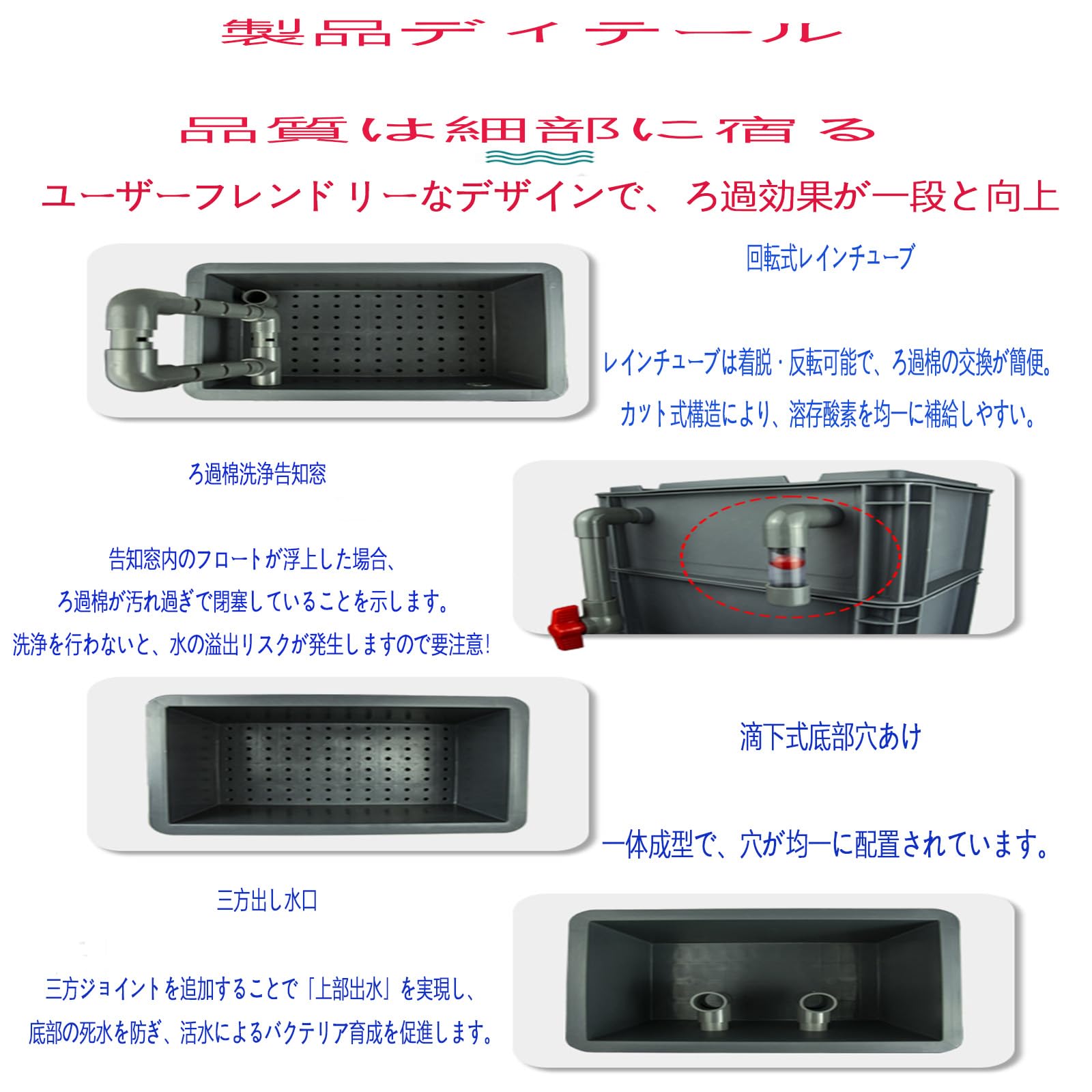 Amazon.co.jp: 水槽フィルターボックス 魚の池浄化循環水装置 熱帯