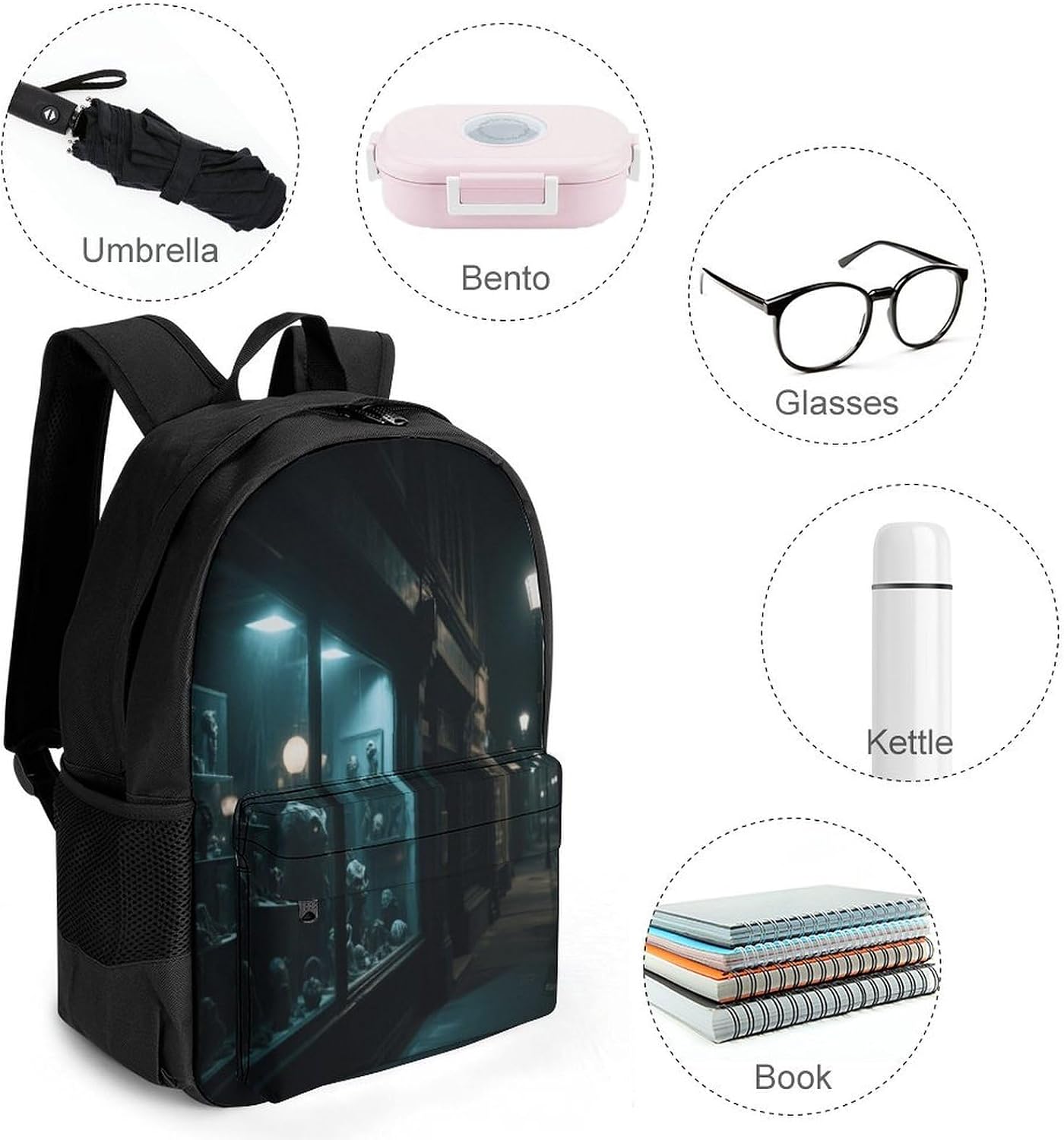 Mysterious Window on The Street Backpack Daypack Travel Backpack | Lightweight Casual Laptop Backpack for Women Men Aesthetic Travel Bag for Weekender Business Hiking Outdoor